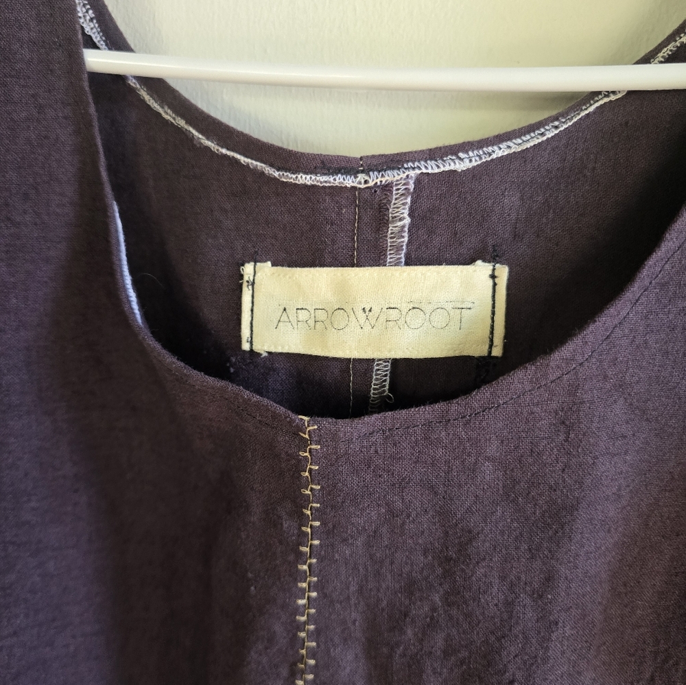Arrowroot Purple Short Sleeve Dress with Patterned Pockets - Picture 3 of 5